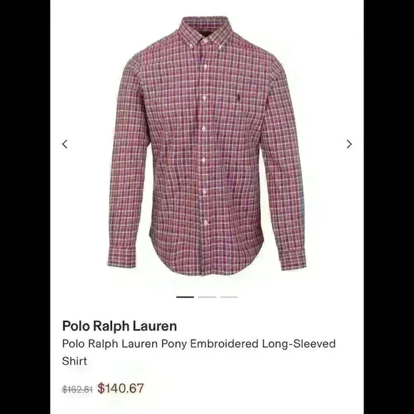 Polo Ralph Lauren Men’s XL Classic Button-Down Shirt Red Blue Plaid Pony Logo - Picture 1 of 5